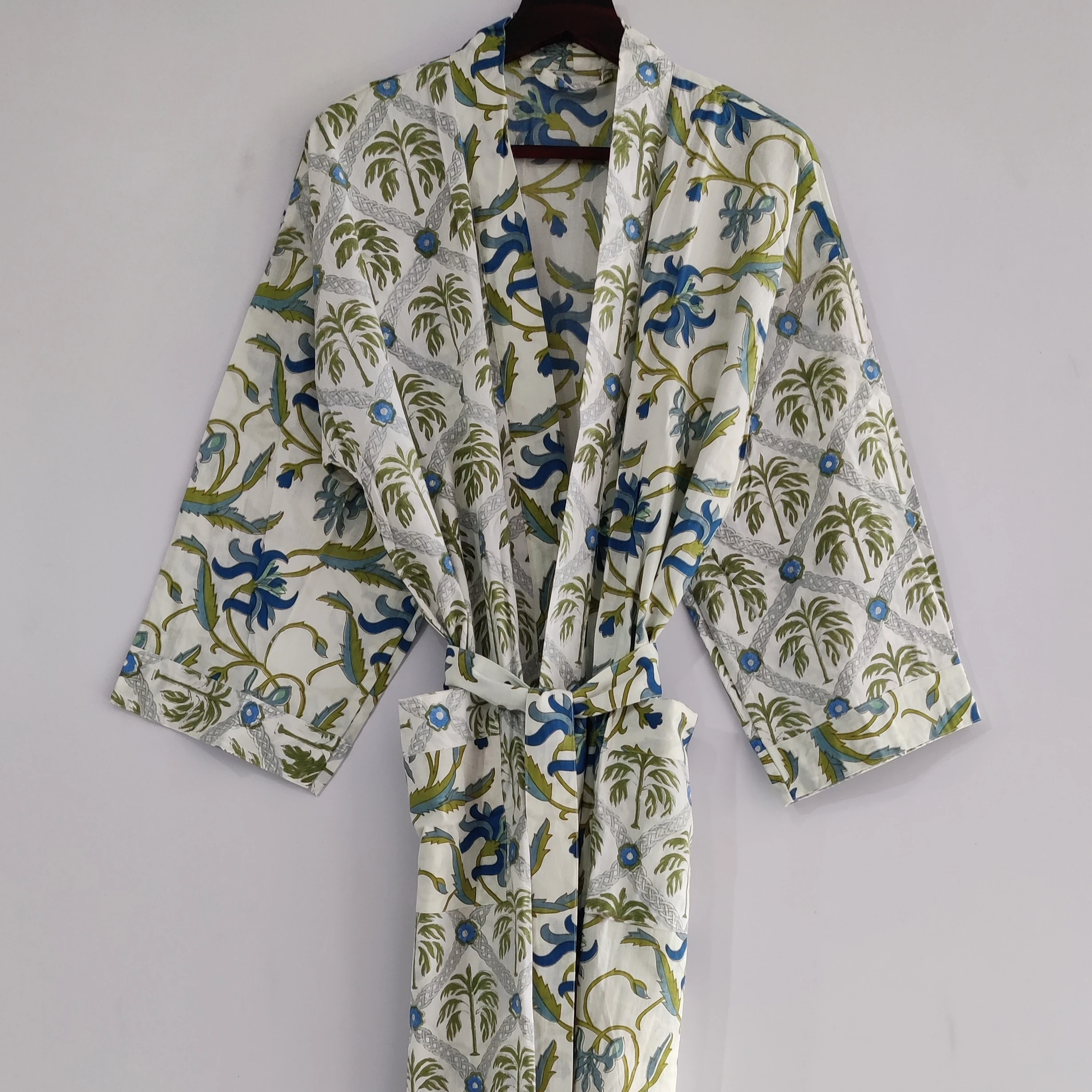 100 Pure Cotton Fabric Kimono Robe Light Weight Cotton Patchwork Night