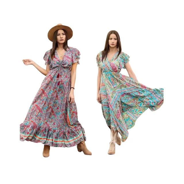 Low Prices Boho Maxi Summer Fashionable Uno Maxi Dress Woman Bohemian