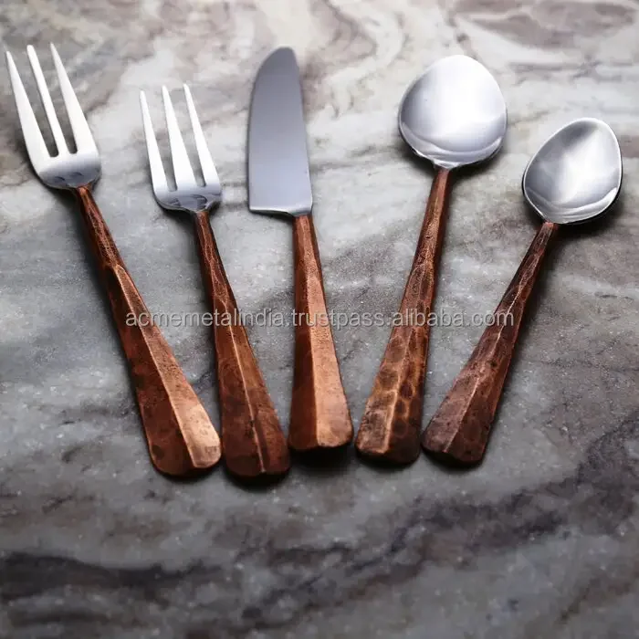 Aluminium Flatware Cutlery Set Of 5 High Quality Silverware Dinnerware
