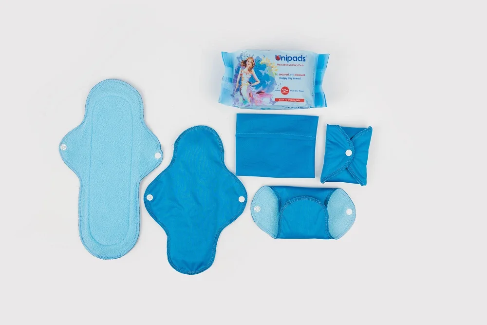 Buy Washable Reusable Cloth Sanitary Napkin Blue Pads Set With Highly