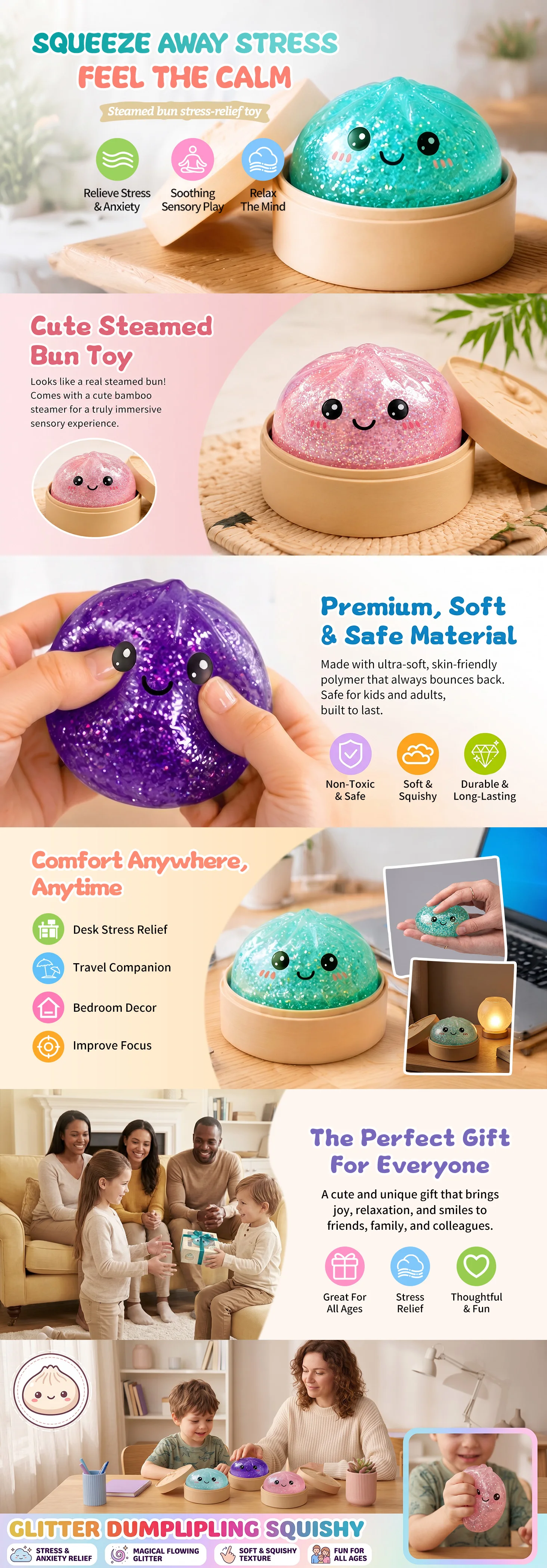 Steamed Bun Stress-Relief Toy