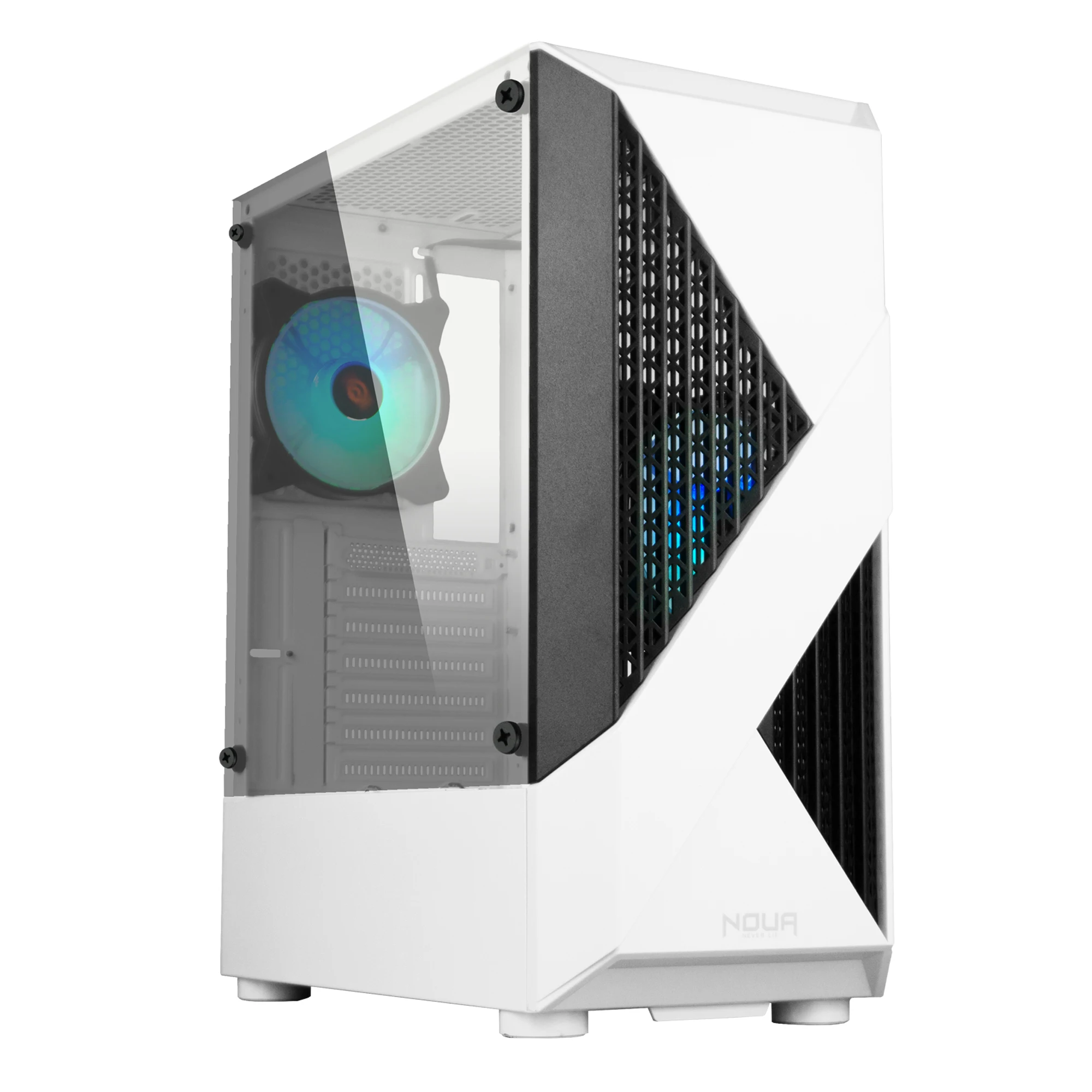 Atx Gaming Case White Computer Pc Desktop Argb Led Cabinet Chassis ...