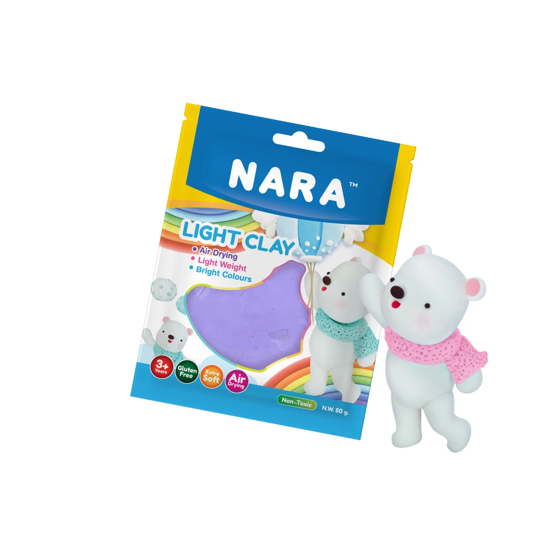 Super Soft Airdry Foam Clay Light Clay By Nara 50g.safe For Kids,Nontoxic Purple Pastel Light