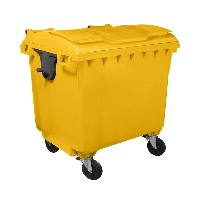 Fourwheeled 1100 Liters Mobile Waste Bin For Separate Waste Collection