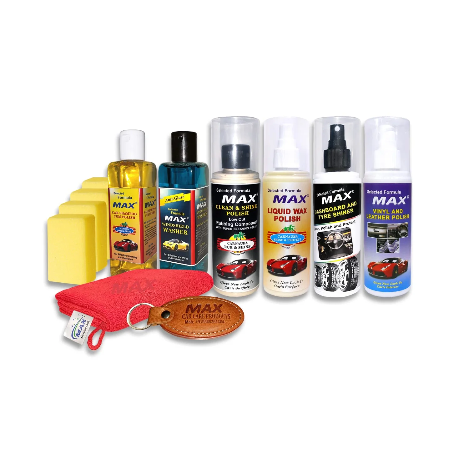 Custom Made Premium Car Care Kit (pack Of 6 Items Of 200 Ml Each) With