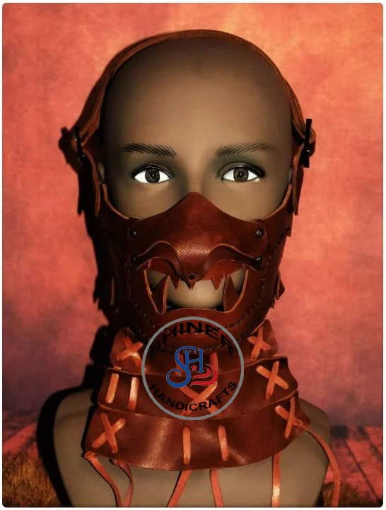Medieval Armor Samurai Leather Face Mask Leather Woman Costume Helmet