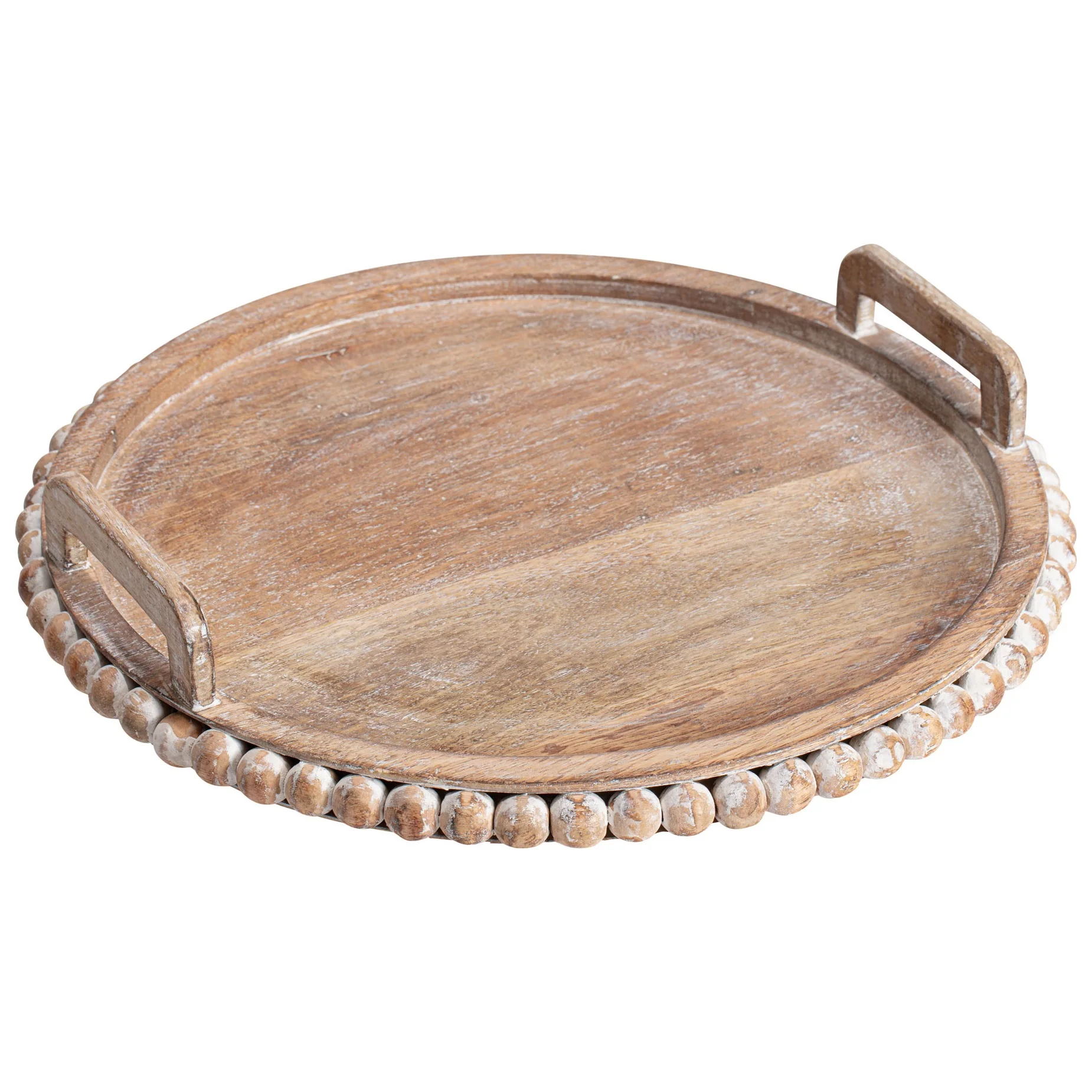 Striped Design Sheesham Wooden Tray With Customized And Rectangular ...