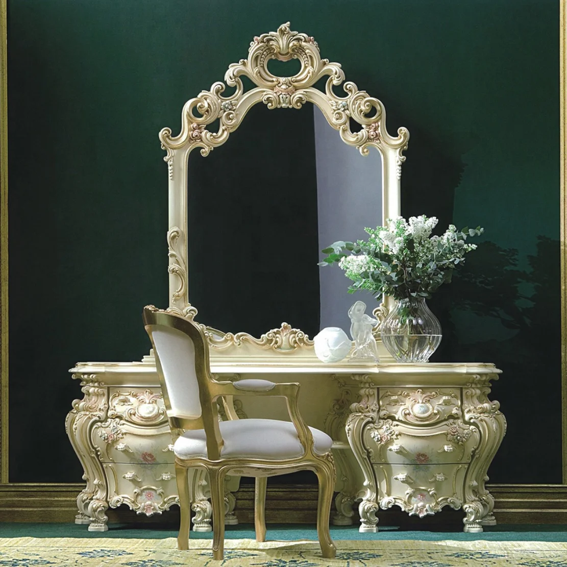 Antique Carved Luxury Royal Mahogany Wood French King Bedroom Sets Best