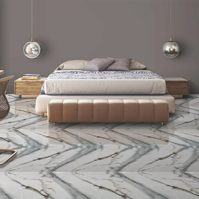 View of Luxury Design Polished Glazed Porcelain Tiles 60 X 120cm Smooth Glossy ...