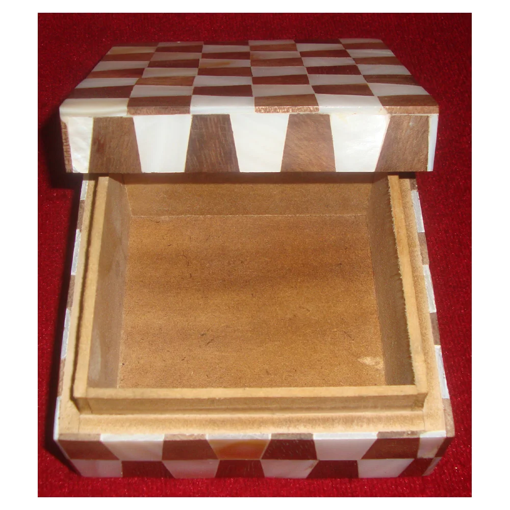 Jewelry Mop Inlay Wood Box Beautiful Floral Hand Glossy Design Custom Unfinished Wooden Storage