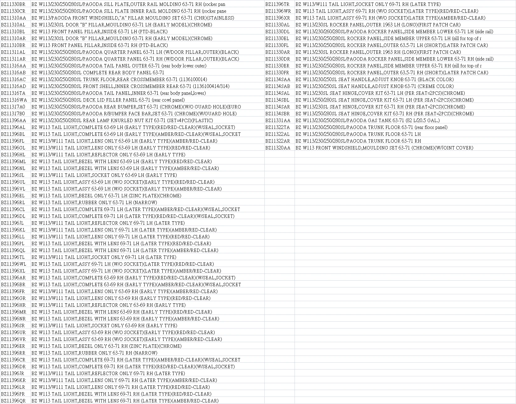 Mercedes Benz W108 W109 Rear Lamp Bezel Set 6571 Chrome W/rubber