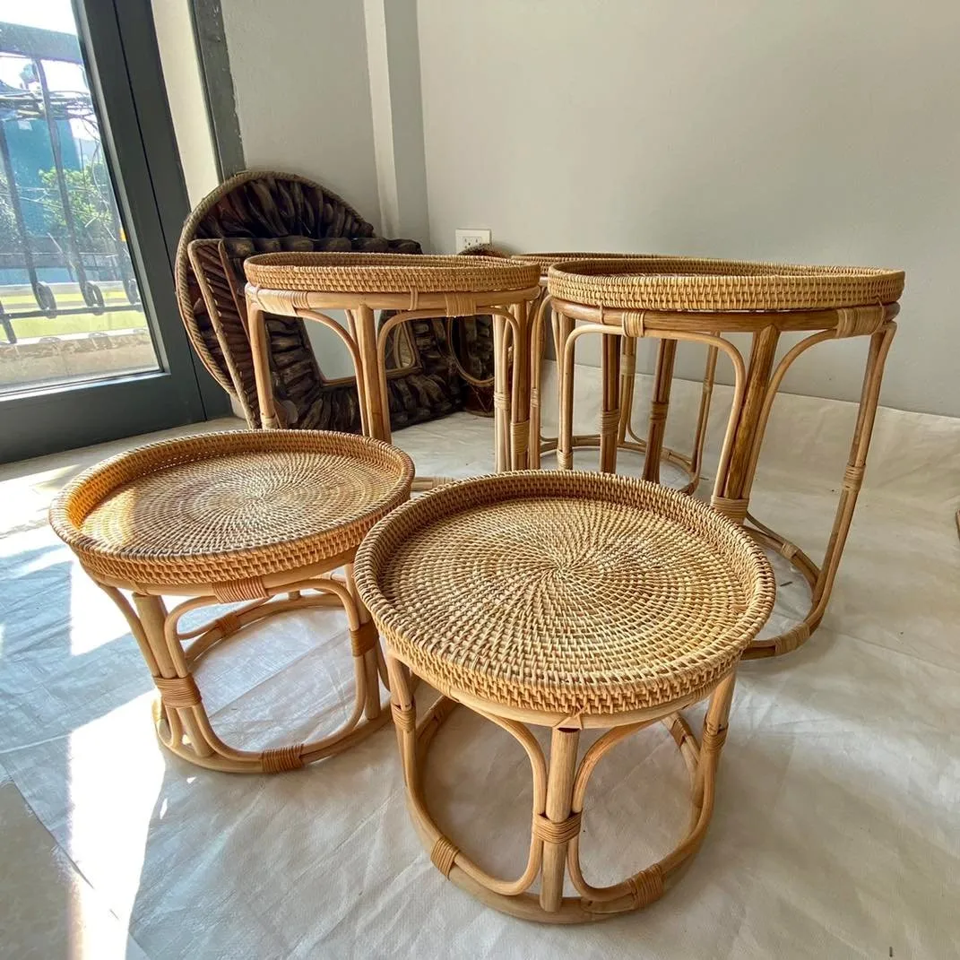 Best Items Natural Ecofriendly Rattan Round Coffee Table High Quality