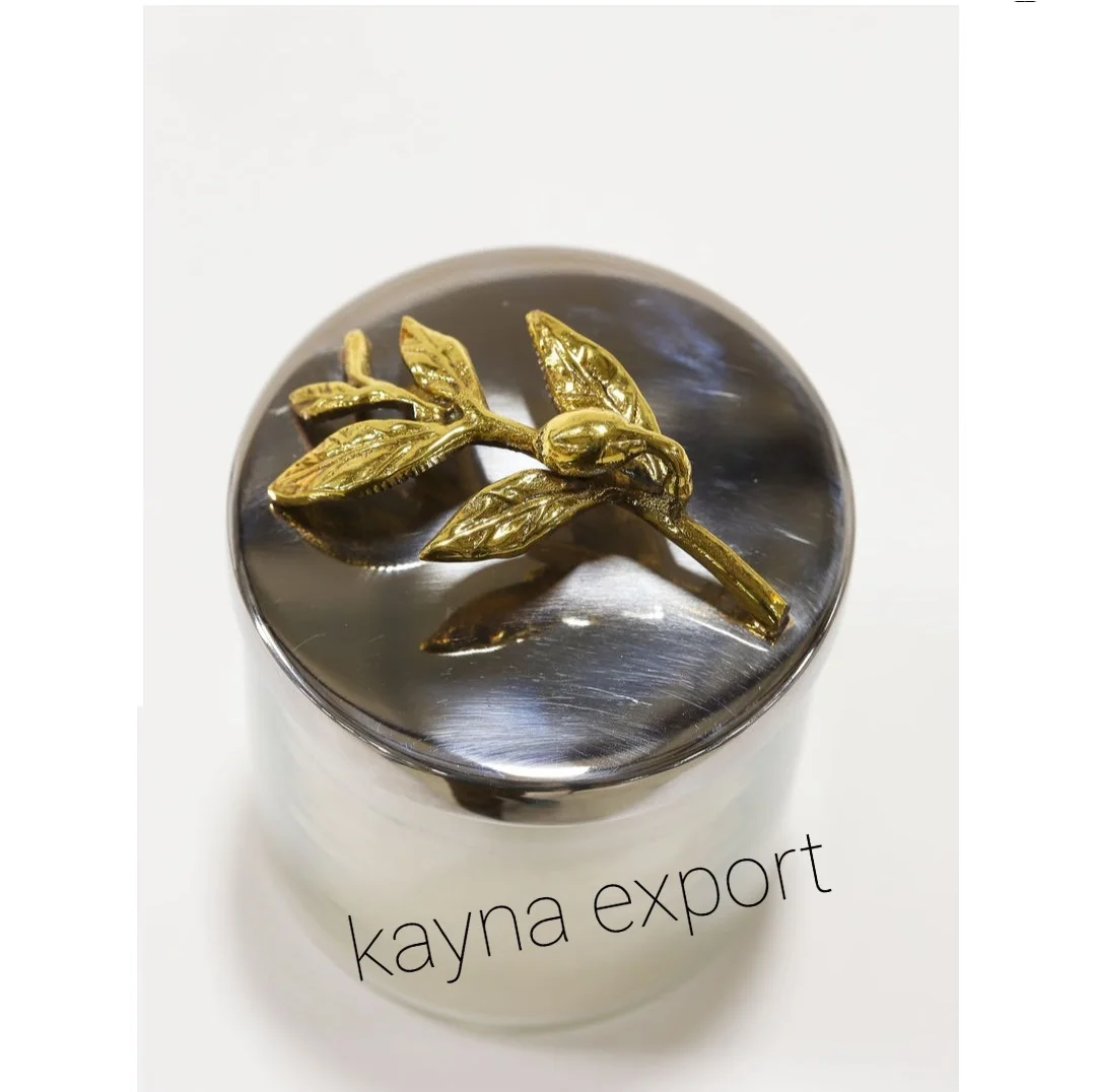 Luxury Decorative Perfume Candle Wax Holder With Leaf Design Lid Buy