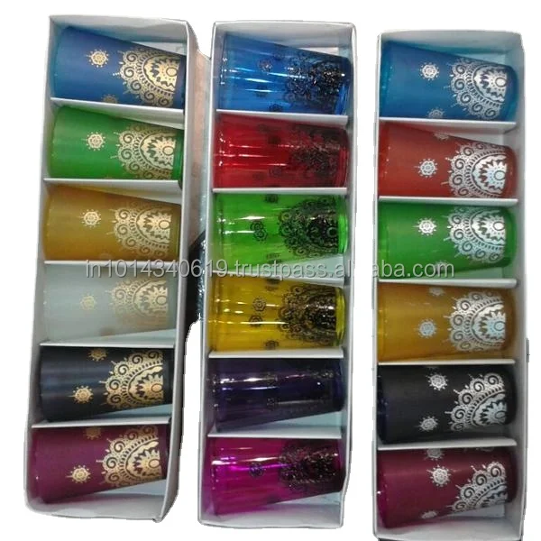 Moroccan Tea Glasses With Gift Box Luxury Tea Cups Set Custom Print Buy Moroccan Glass Candle