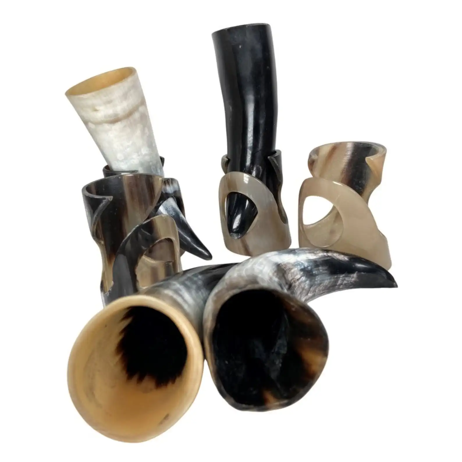 Genuine Viking Drinking Horn With Iron Stand Drinking Horn Carved Agate