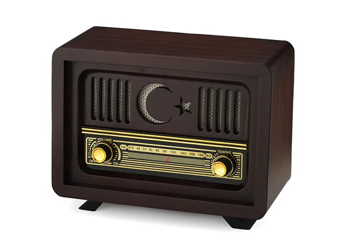 Good Sound Quality Portable Hand Classic Vintage Reloj Retro Wooden Radio Am Fm Customized