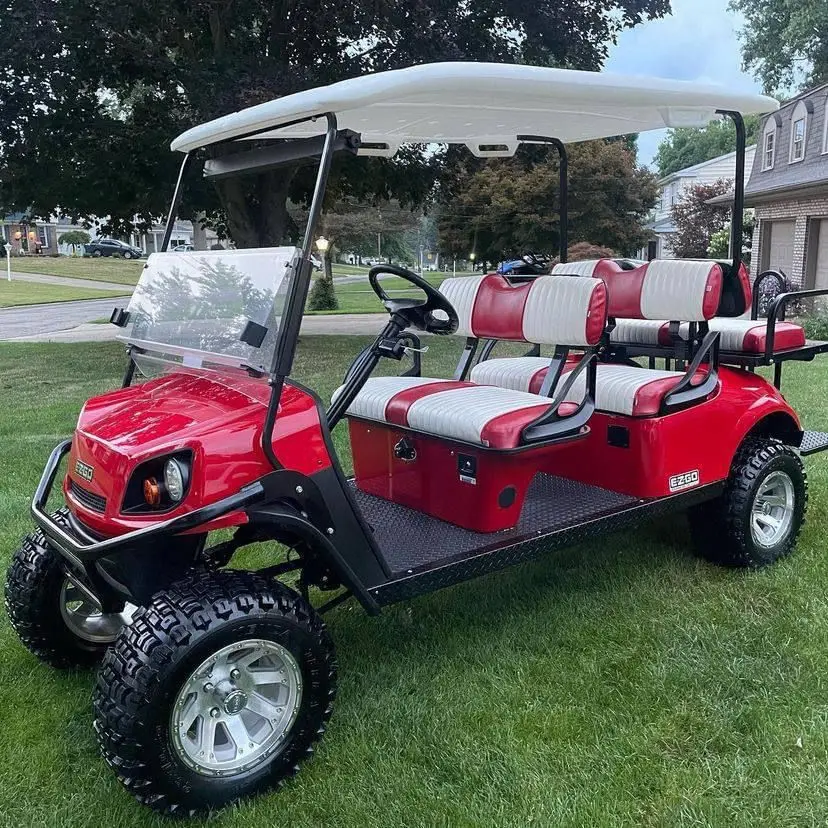 2022 New Design Lead Battery Electric Golf Cart Made In China 6 Seats 48v 45km/h Offroad Tires