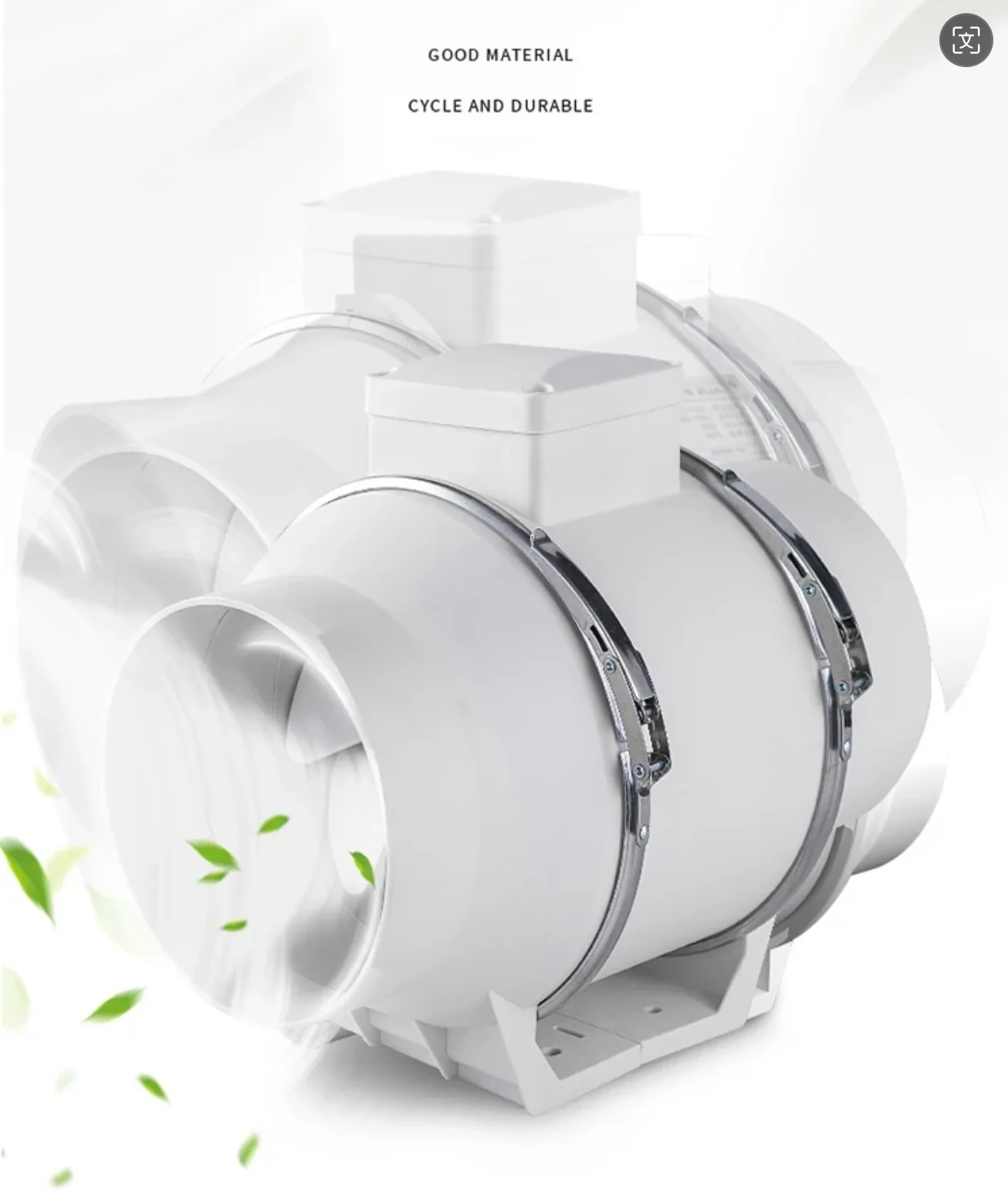 Inline Duct Ventilation Fan, Centrifugal, HVAC, Plastic - detail 10
