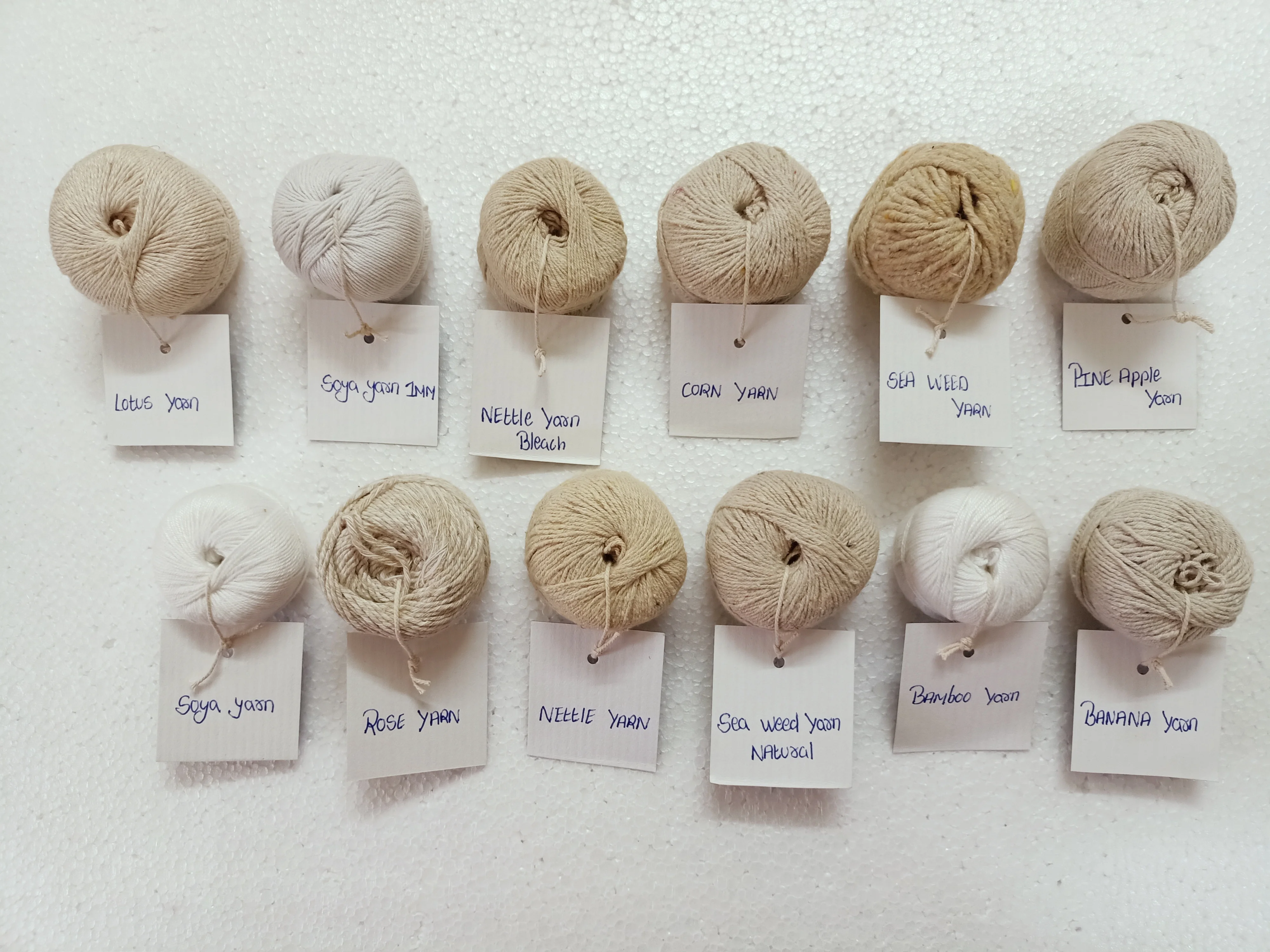 Custom Made Natural Fiber Yarns Made From Sea Weed,Pineapple,Banana