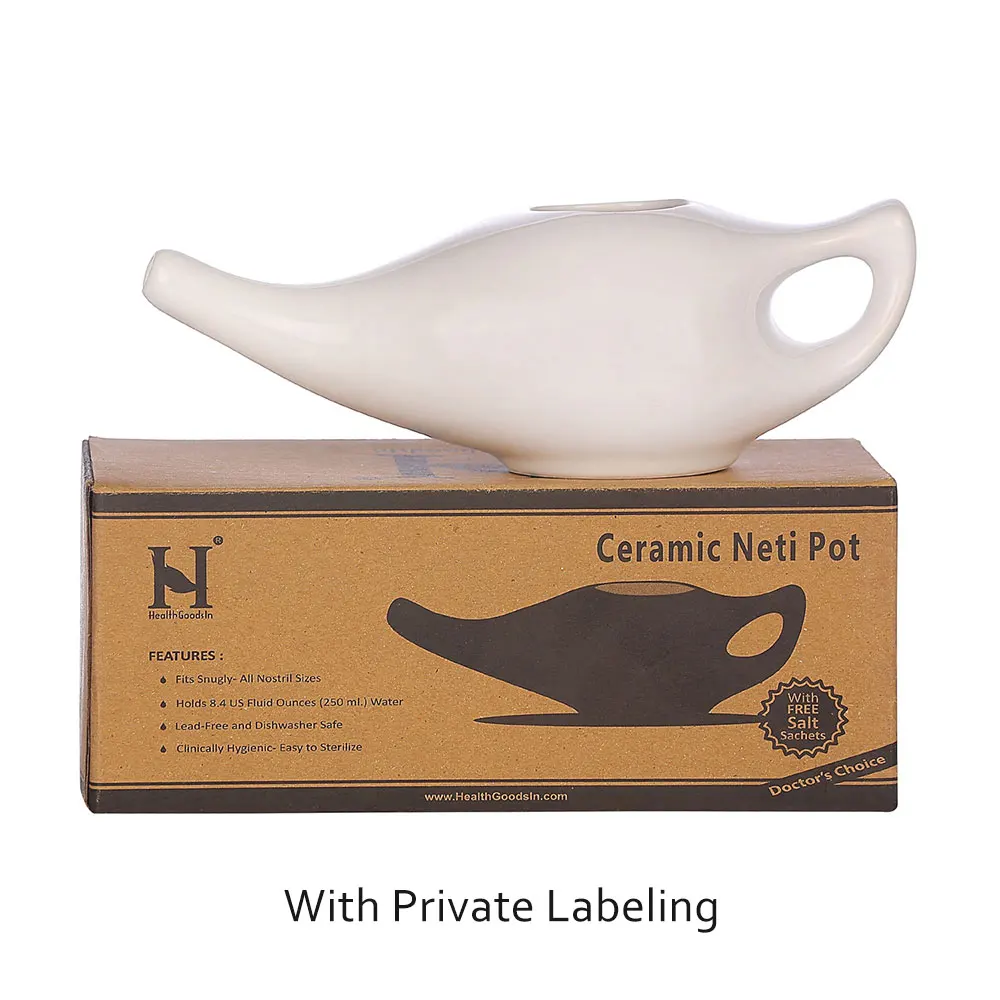 Ceramic Neti Pot For Sinus,Allergies Treatment And Nasal Cleansing With
