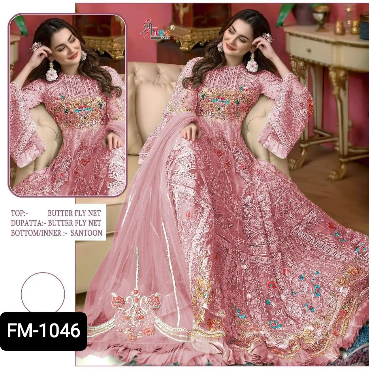 Indian Ethnic Wear Heavy Net Sequence Embroidery Work And Stone Work Long Anarkali Gowns With