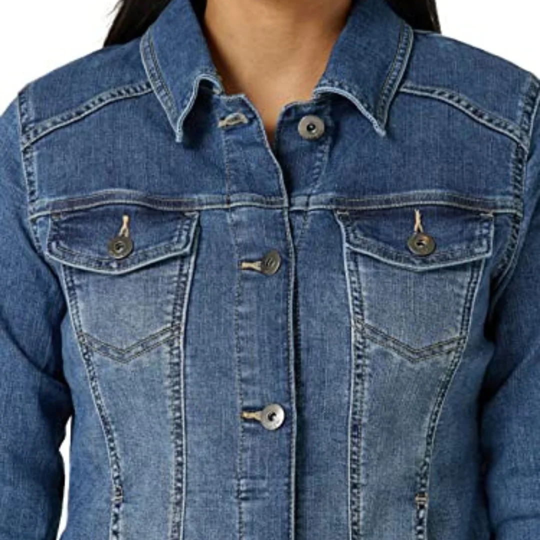 Custom Made Women's Long Stretch Denim Jacket Women Jean Jacket Cotton ...