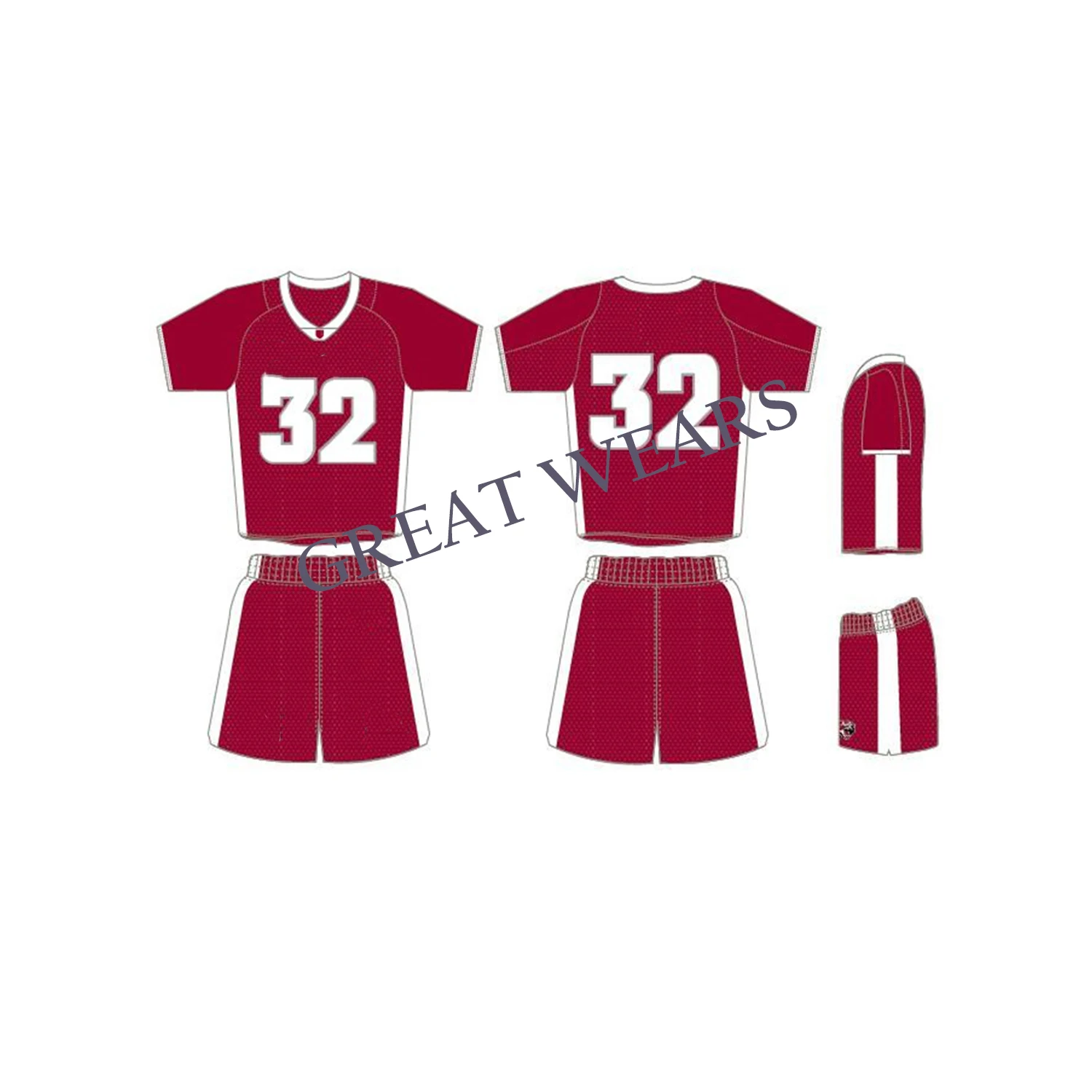 Oem Top Lacrosse Uniform Set With Custom Material Logo Design Style