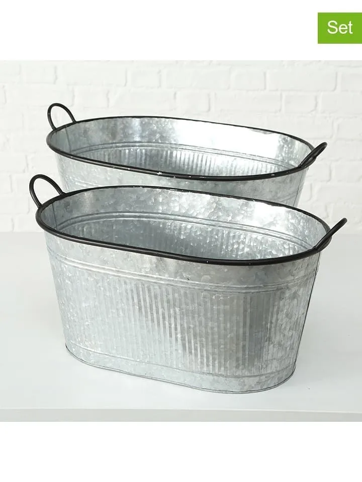 Galvanized Flower Vase Metal Flower Bucket Pots Planter Home Decorative