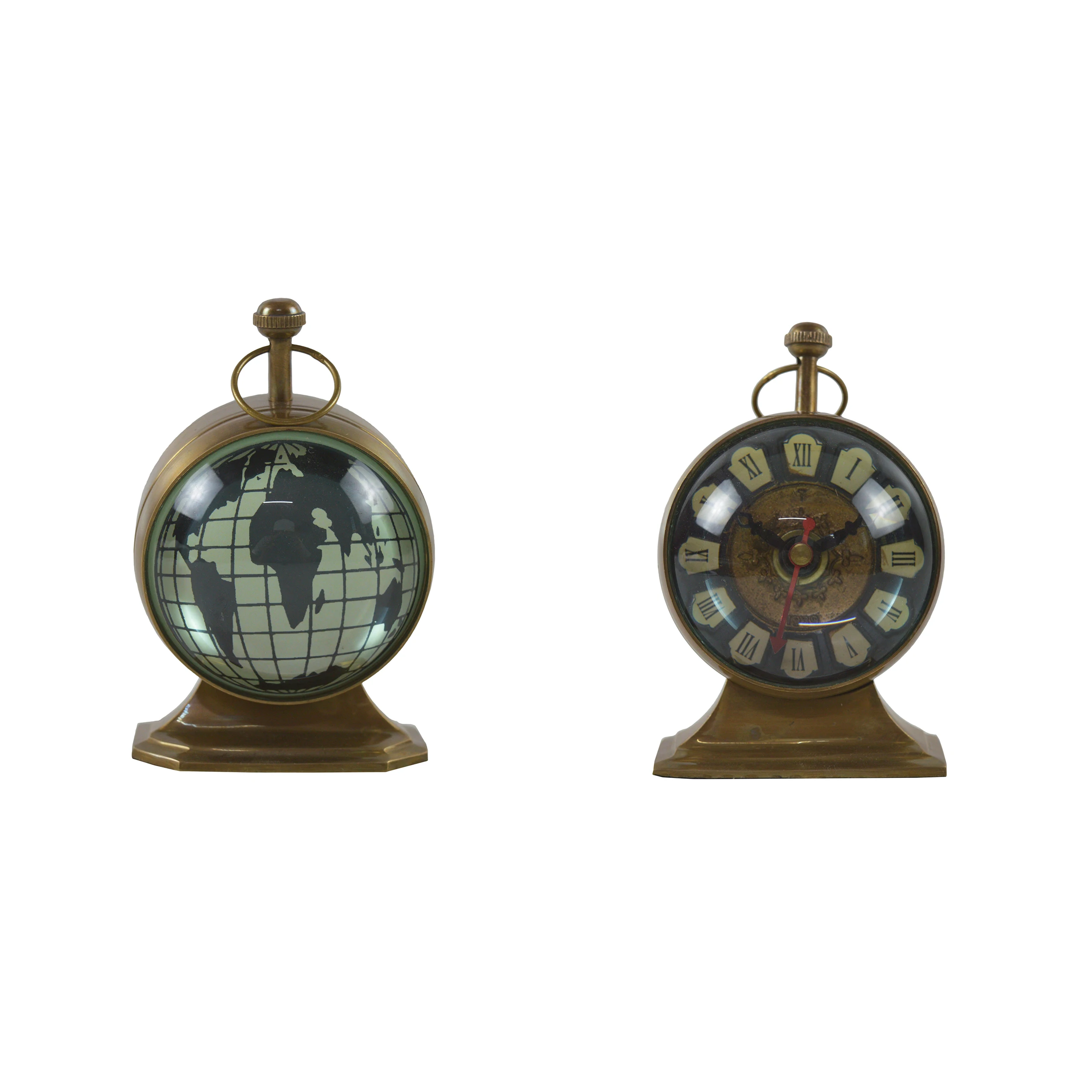 Trending Design Double Sided Table Clock And Compass Decorative Living