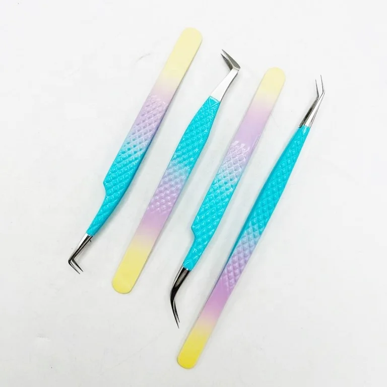 False Eyelash Tweezers Custom Solid Stainless Steel Thin 45 Strong ...