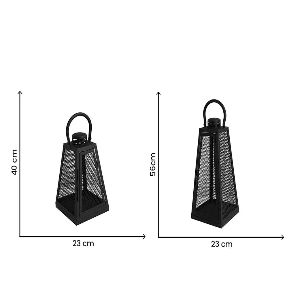 Indoor Outdoor Decorative Black Metal Lantern Christmas Decoration