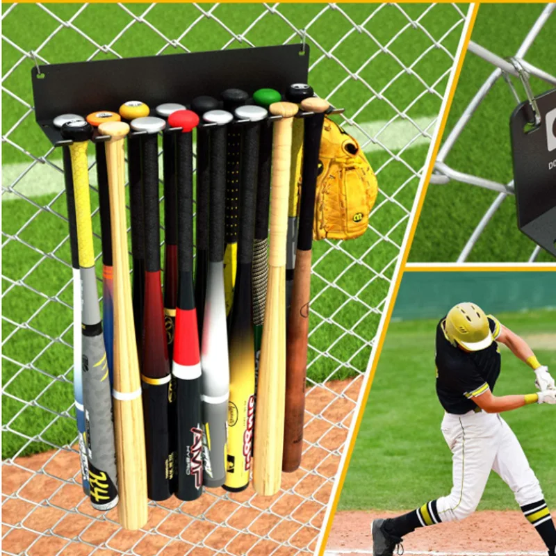 Wall Mount Baseball Bat Holder,8 Prongs Heavy Duty Steel Bat Rack Holds ...