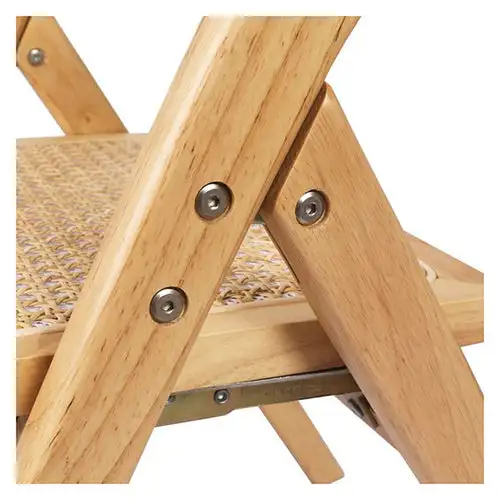 Luxury Patio Folding Garden Chair Rattan Wood Frame Outdoor Furniture