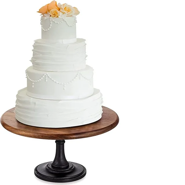 Customised Handamde 2 Tier Wooden Birthday Cake Stand With Handle Home