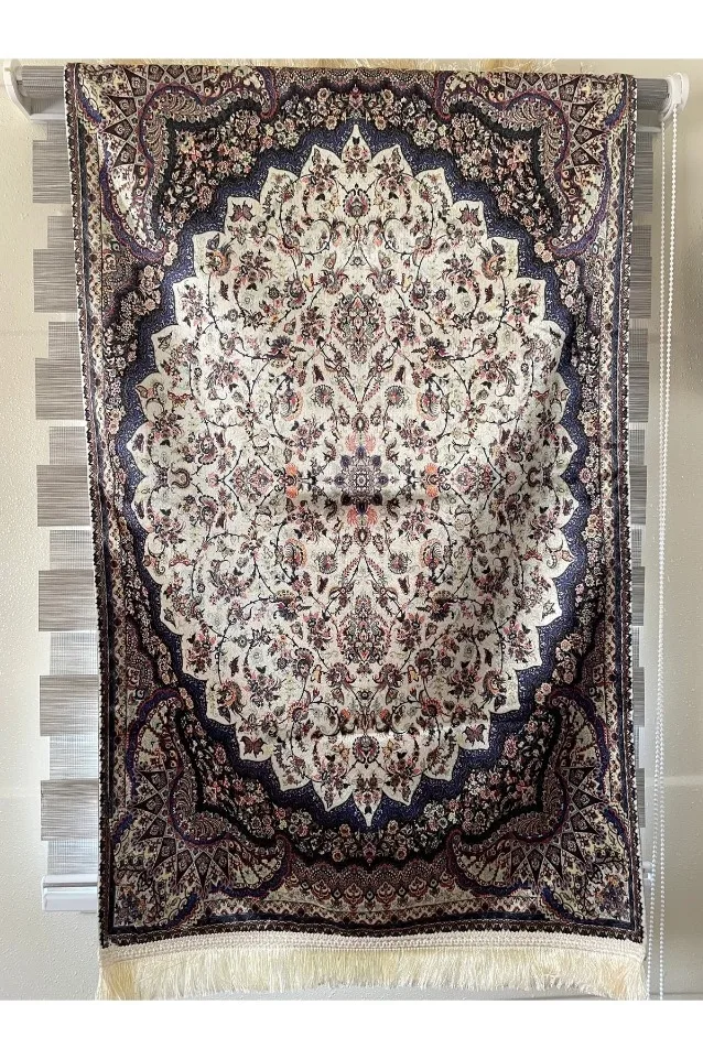 Digital Print Silk Velvet Prayer Rug Floral Fringed Muslim 2023 New