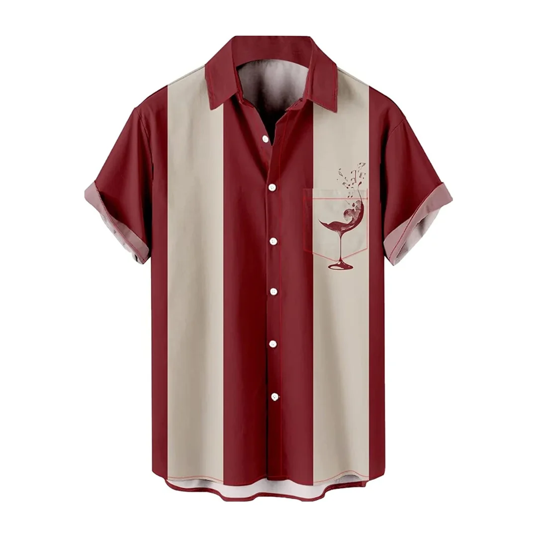Premium Quality Custom Oem Men's Vintage Bowling Shirt 1950s Retro