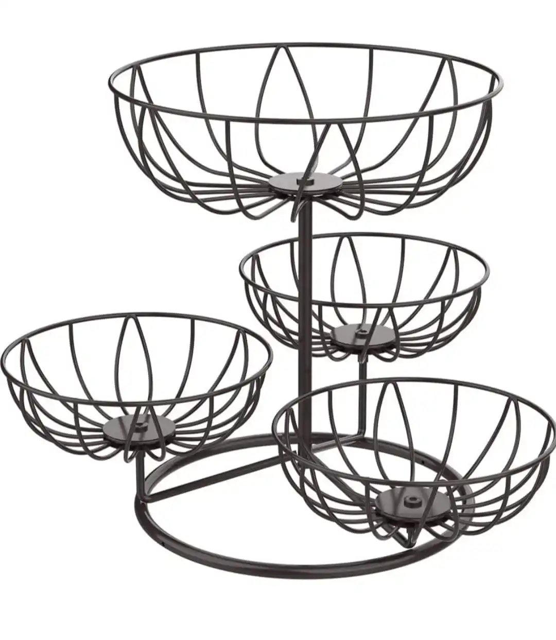 Modern 4 Tier Black Color Metal Iron Wire Stand Vegetable Bread Basket ...