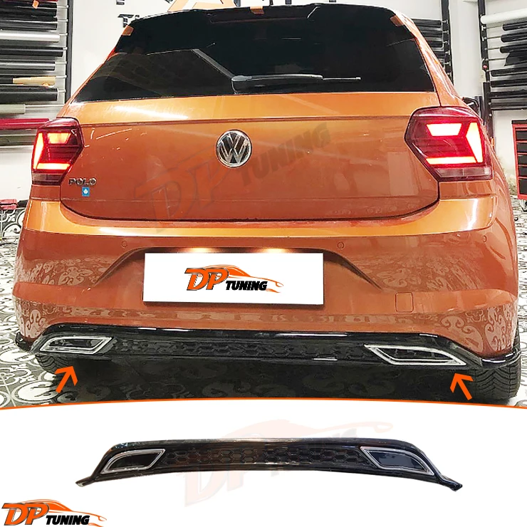 V.w Polo Mk6 Aw 2018 - 2020 Rieger Sport Style Rear Diffuser Bumper ...