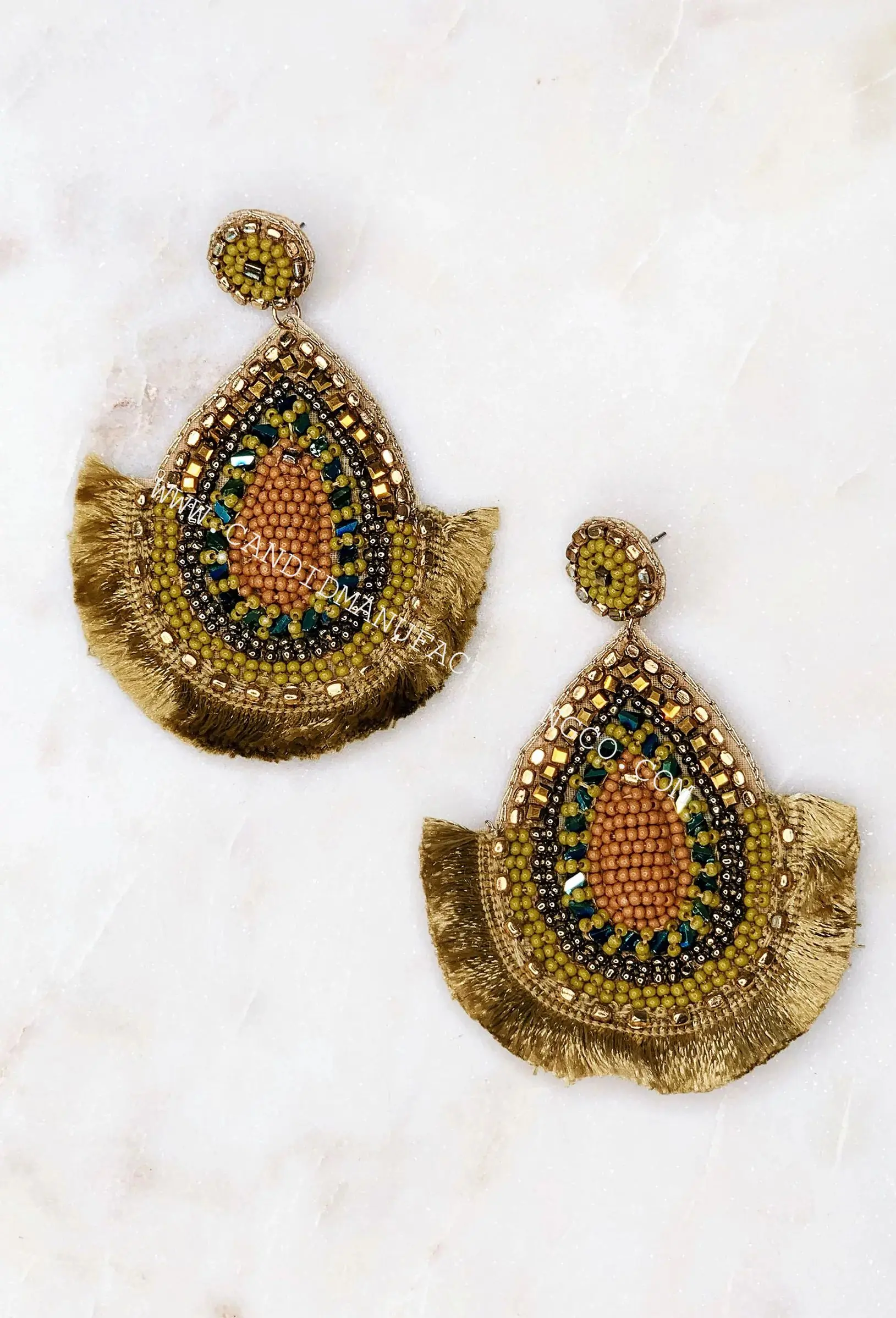 Caribbean Vibes Beaded Earrings In Red In Multi Colour Light Weight Earrings Fashion Jewelry And