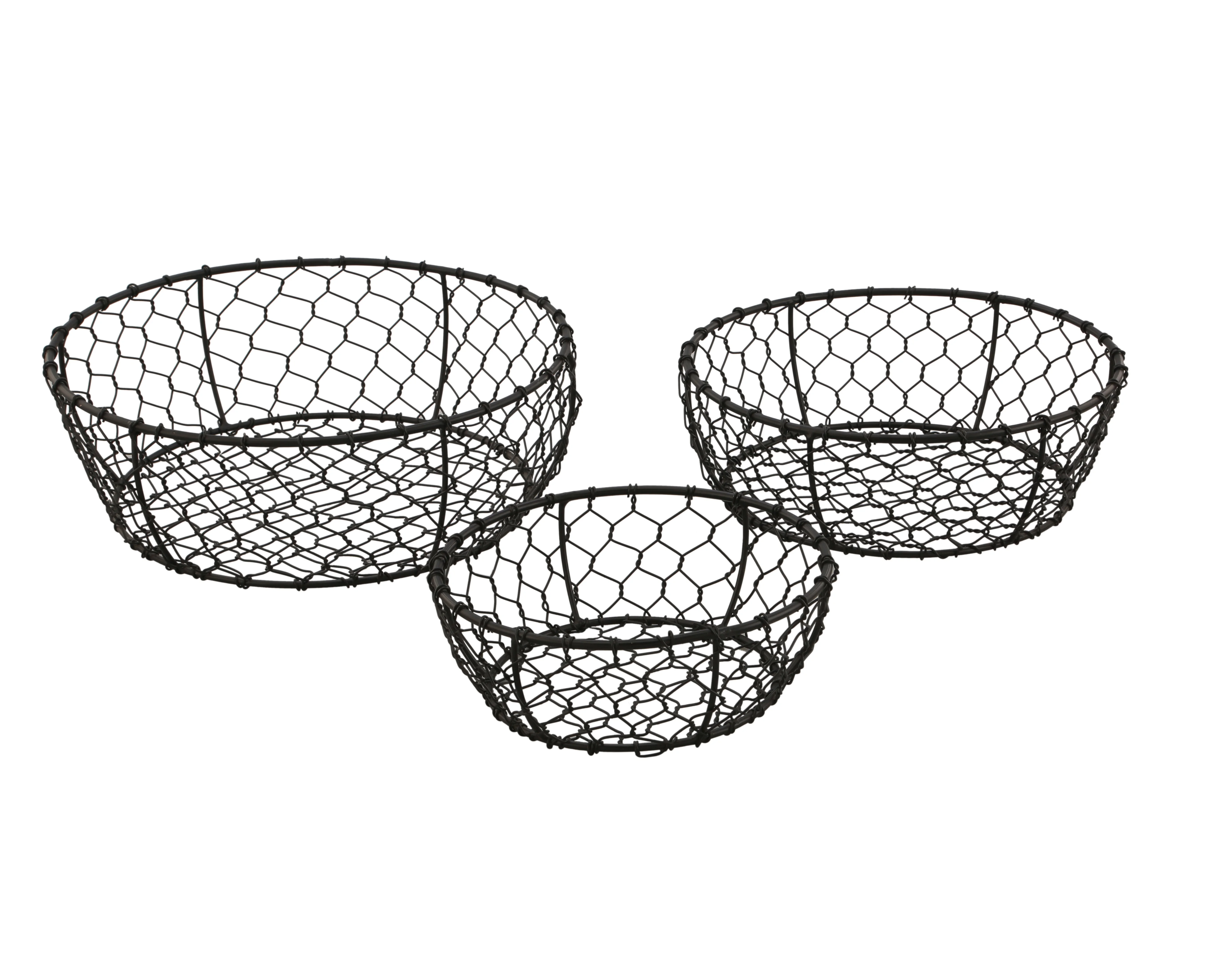 Round Iron Wire Basket Powder Coated For Kitchen And Multipurpose
