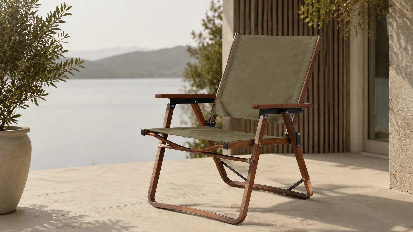 SummitSage Heritage Wood-Grain Chair by the Lake