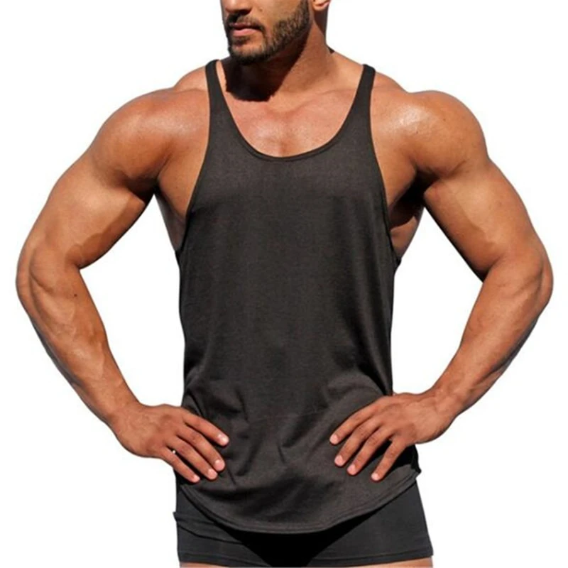 Factory Custom Men Muscle Bodybuilding Tank Top Gym Running Vest Men