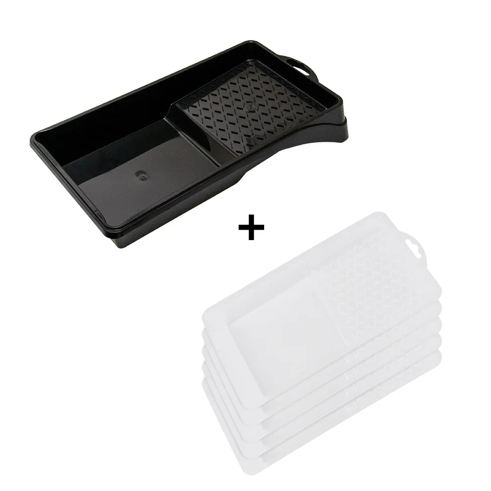 Rolmaster Black Painting Tray Set With 5 Interchangeable Polypropylene Inserts 16 X 30 X 5 Cm