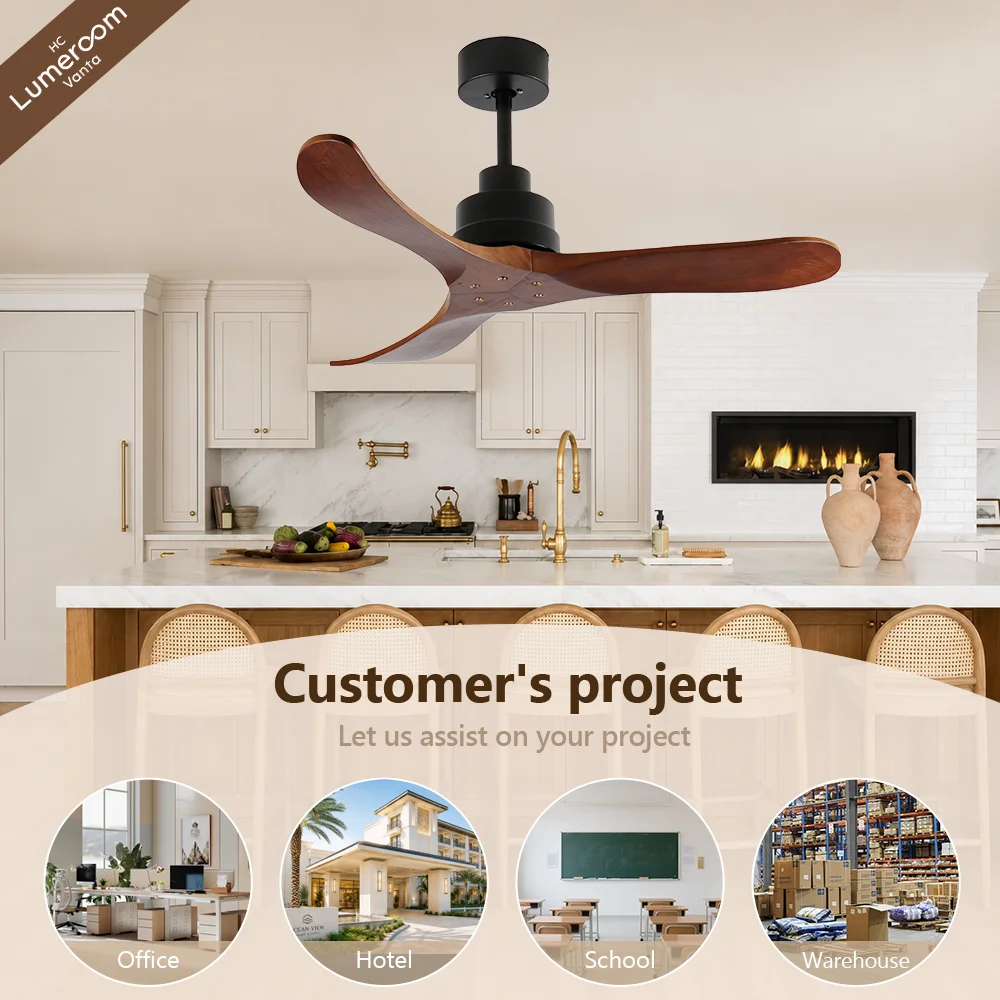 Ceiling Fan, 35W(0.05hp), Solid Wood + Metal - detail 8