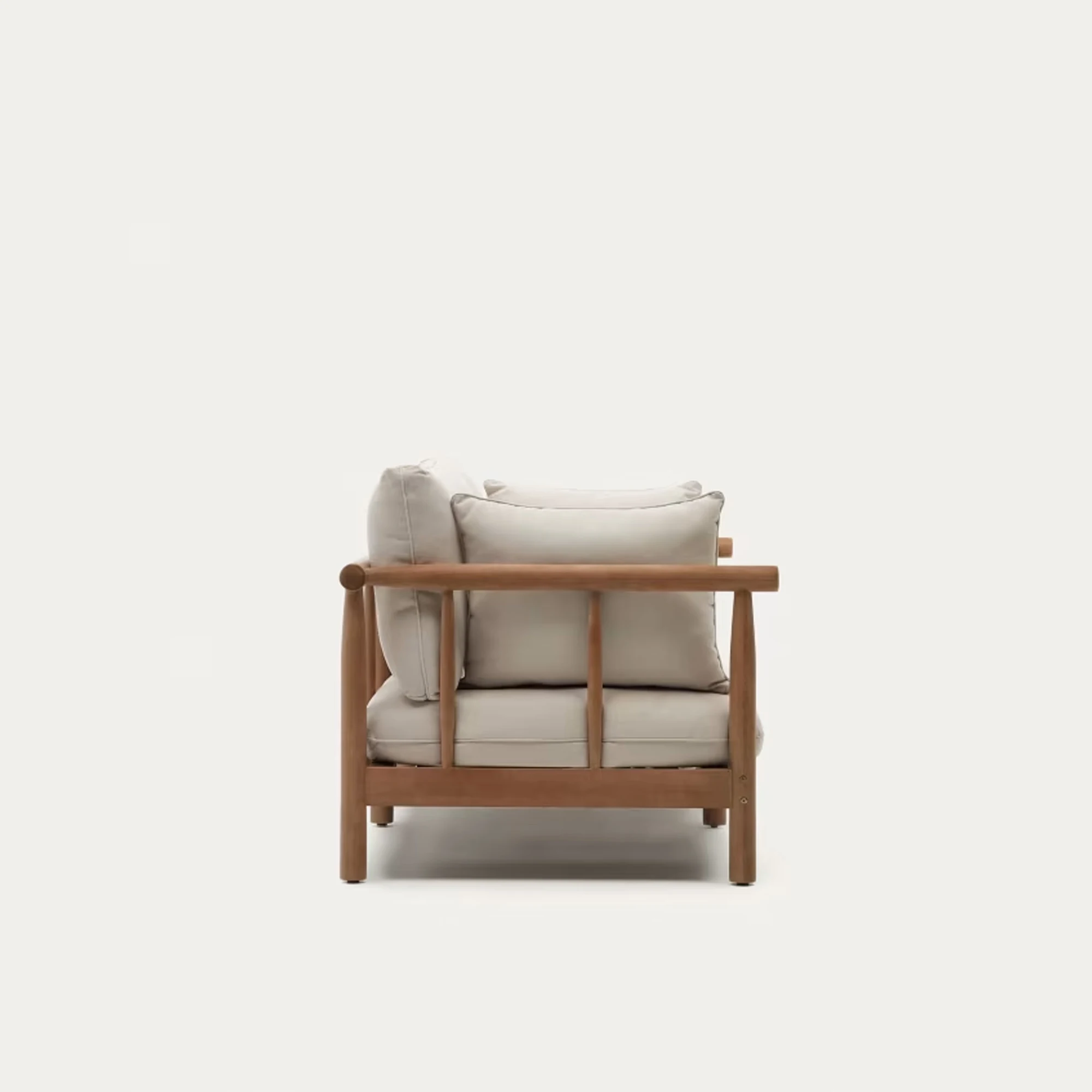 Outdoor Two Seater Sofa Natural Teak With Best White Cushion Otsuka