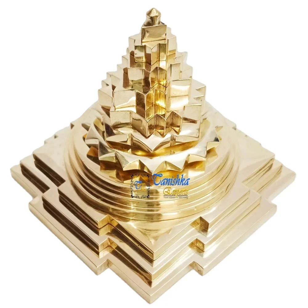 Customized Decorative Meru Sri Yantra Nautical Vedic Sri Chakra Vintage Style Brass Meru Shree