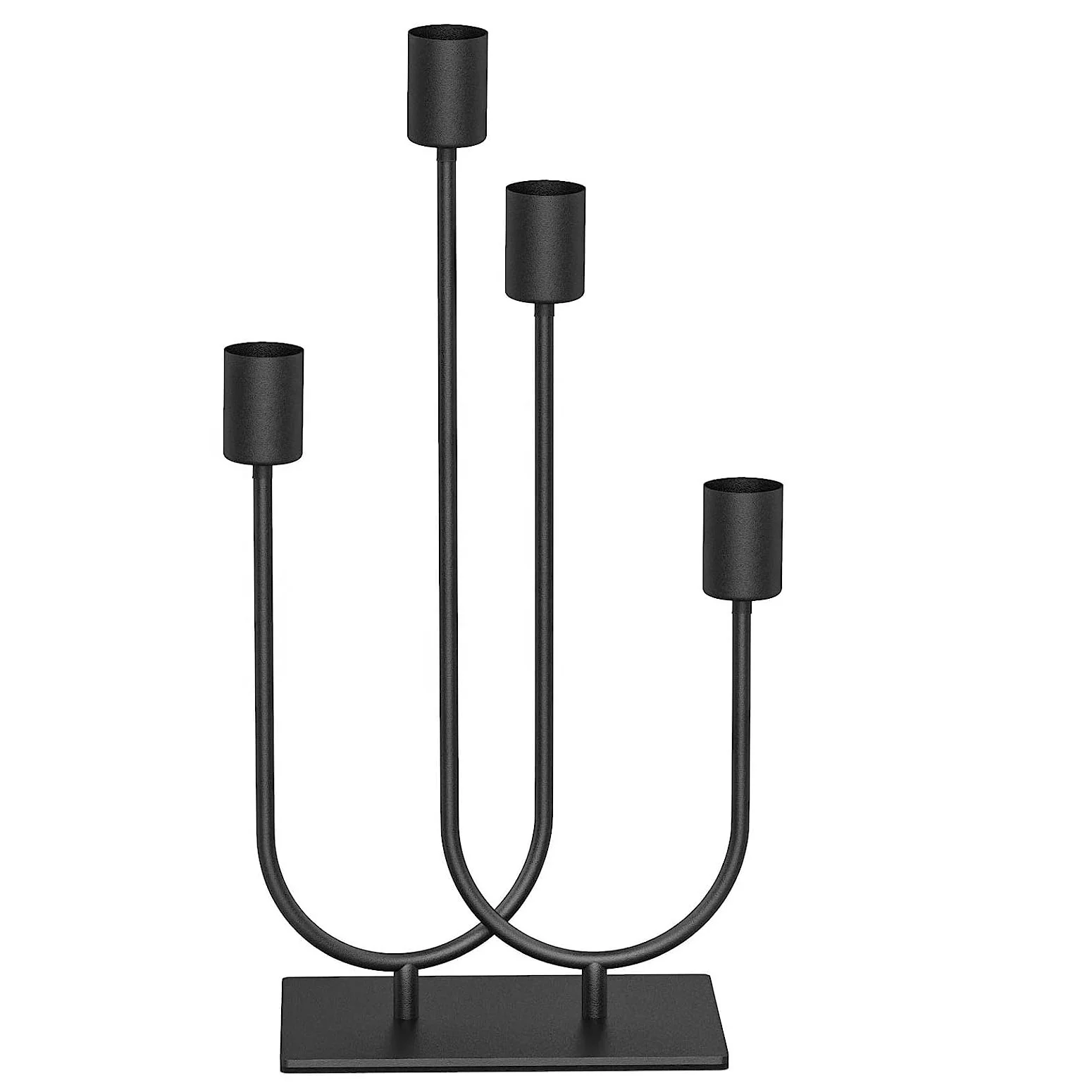 Industrial Design Candle Stand Modern Black Uniquely Structured