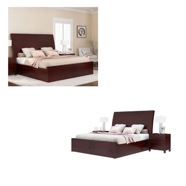 For Sale Petros Transitional Mahogany Wooden Sleigh Storage Platform