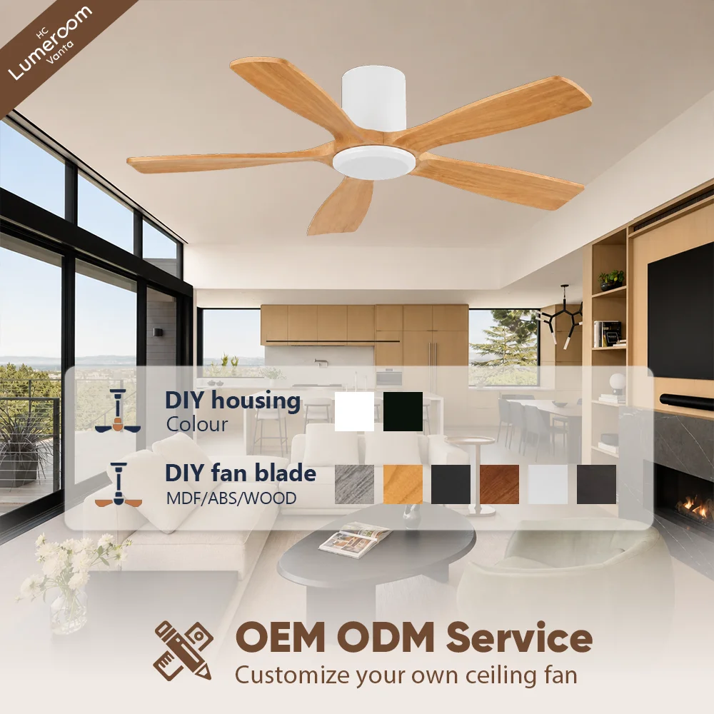 Ceiling Fan, 50 W, Solid Wood + Metal - detail 6