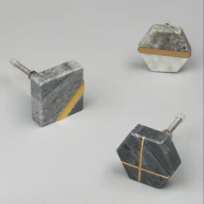 Solid Stone Marble Modern Luxury Stone Marble Handle European Style